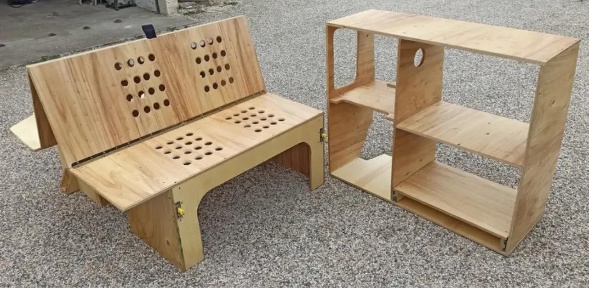 Kit modulable installé dans un van